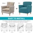 thumbnail image 5 of SHANNA Banquet Armchair Slipcovers, Knitted Jacquard Chair Covers with Arms for Living Room, NonSlip Dog Pet Friendly Furniture Protector, Blue, 5 of 11