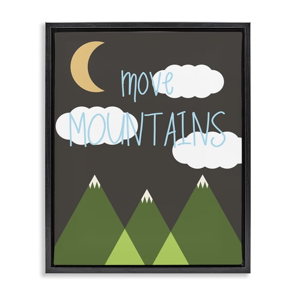 Stupell Industries Contemporary Inspiring Move Mountains Black Floating Frame Canvas Art, 17 x 21, by SD Graphics Studio