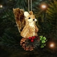 thumbnail image 3 of 1 Pc Woodland Animal Xmas Ornament Sisal Straw Rustic, Classic Farmhouse Sisal Straw Friends Animal Figurine with Pinecone Berry, Neutral Rustic Forest Hanging Accessory, Trees, Wreaths, 2D, 3 of 6