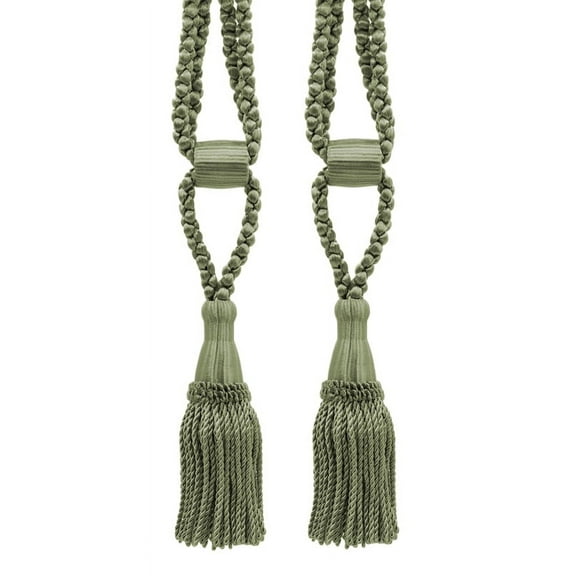 DECOPRO Beautiful Curtain & Drapery Tassel Tieback, Adjustable Cord Length with Elegant Bullion Design, Tassel Length 5 1/2" (14cm), Spread 24" (61cm) # TBC055SPR24, #L47 Set of 2