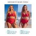 thumbnail image 4 of RELLECIGA Women's Tummy Control Swimsuit Bikini Set V Neck Two Piece Bathing Suits Swimwear, 4 of 9
