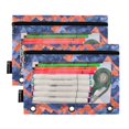 thumbnail image 2 of 2 Pack Pencil Bag 9.84x6.1 Inch 3-Ring Page Turning Folder Zipper Pencil Case Pencil Bag Page Turning File BagMountain, 2 of 6