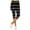 Black, variant on Women's Striped Print Yoga Skirted Capri Leggings Tennis Pants with Skirt for Running Workout Active