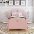 thumbnail image 5 of Bellemave Pink Wood Twin Size Platform Bed with Headboard, Footboard and Wood Slats, Cute Twin Size Wood Platform Bed Frame for Bedroom, 5 of 7