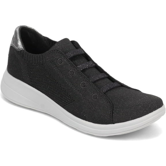 Bzees Women's Golden Knit Sneakers Black Metallic 11W