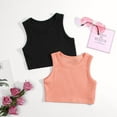 thumbnail image 2 of SILVERCELL Toddler Girls' 1 Pack Ribbed Knit Cami Crop Tops, 2-9T Little Girls Sleeveless Round Neck Casual Baisc Crop Tank Tops, 2 of 6