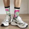 thumbnail image 6 of Hirioo Orchids Flowers Pattern Adult Middle Tube Socks Breathable Sock Non-Pilling,Contrasting Color Design, 6 of 6