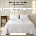 thumbnail image 3 of Loomsnest 4 Piece Queen Sheet Set, Cool & Crisp Percale, 100% Cotton Sheets, Deep Pockets, White, 3 of 10