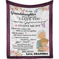 thumbnail image 1 of LHSHID Personalized Love Saying Message Text Blanket to My Granddaughter from Grandma When You Miss Me Just Hold It Close to Your Heart Flowers Custom Hug Blanket Gifts, 1 of 5