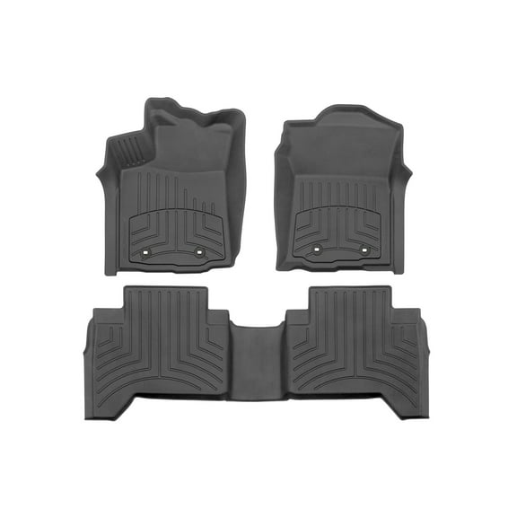 WeatherTech FloorLiner HP Custom Fit Floor Mats compatible with 2018-2023 Toyota Tacoma - 1st & 2nd Row, Black
