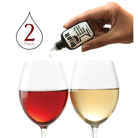 Drop It Wine Drops, 2 Pack - Natural Wine Sulfite Remover and Tannin Remover - Drop the Red Wine Headache & Enjoy Your Wine - Forget Wands or Filters, Each Discrete Bottle Treats 55 Wine