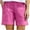 Hot Pink, variant on Linen Shorts Women Ladies Solid Color Drawstring with Pockets Elastic Waist Loose Casual Pants Summer Clothes Cotton Beach Walking Shorts for Women Gray L