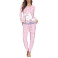 thumbnail image 1 of Renewold Cartoon Cute Alpaca Women Pajama Sets Two-Piece Casual Loose Nightwear Long Sleeve Sleepwear Soft Pj Lounge Sets with Long Pants Size 2XL, 1 of 5