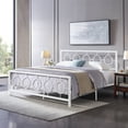 thumbnail image 2 of Francoise Modern Iron King Bed Frame, White, 2 of 8