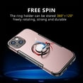 thumbnail image 4 of Mignova for iPhone 13 6.1 Inch Case, Anti-Scratch Shockproof Case 360 Degree Rotation Finger Ring Holder Kickstand [Work with Magnetic Car Mount] for iPhone 13 6.1 Inch(Rose Gold), 4 of 7