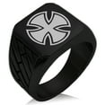 thumbnail image 1 of Stainless Steel Pattee Iron Cross Circlet Geometric Pattern Biker Style Polished Ring, 1 of 1