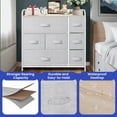 thumbnail image 3 of ModFusion Wide Dresser Storage Organizer with 7 Various Fabric Drawer for Bedroom – Light Gray, 3 of 9