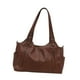 thumbnail image 2 of Bolso de hombro para mujer, moderno, de piel sintética, con asa superior, para ir de compras, viajar y trabajar. Marrón, 2 of 9