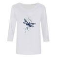 thumbnail image 2 of SHE IS My Orders Placed V Neck T Shirts for Women Cotton Womens Fall Tops Dressy Casual Womens Blouses Long Sleeve Dressy Casual Long Sleeve T Shirts for Women Cotton, 2 of 4