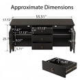 thumbnail image 6 of Atumcto Farmhouse TV Stand with Carved Doors, 3 Drawers & Adjustable Shelves, Black, 6 of 12