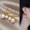 thumbnail image 2 of Jacenvly 2024 Earrings for women Pearl Earrings Temperament Size Pearl Earrings Jewelry Organizer Gold, 2 of 8