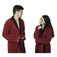 thumbnail image 3 of Men?s 100% Terry Cotton Bathrobe Toweling Gown Robe Two tone Maroon Large, 3 of 7