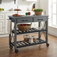 thumbnail image 2 of Crosley Roots 2 Drawer Kitchen Cart in Gray and Black, 2 of 11
