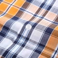 thumbnail image 3 of Bienzoe Boy 's Cotton Plaid Roll Up Sleeve Button Down Sports Shirts Yellow 9/10, 3 of 9