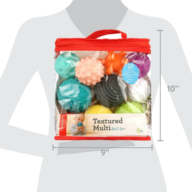 Infantino Textured Plastic Multi-Ball Set, 6-12 Months, Multicolor