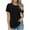 Black, variant on LYXSSBYX Summer Tops for Women 2024 Women's Short Sleeve Solid Color Basics Crewneck Casual Top Pullover T-shirt