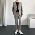 thumbnail image 3 of Conjunto de 2 piezas para hombre, chaqueta gris, traje informal completo para hombre, tendencias de ropa de primavera y otoño de Corea, disfraces, pantalones de lujo, ceremonia, 3 of 5