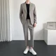 thumbnail image 3 of Conjunto de 2 piezas para hombre, chaqueta gris, traje informal completo para hombre, tendencias de ropa de primavera y otoño de Corea, disfraces, pantalones de lujo, ceremonia, 3 of 5