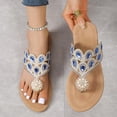 thumbnail image 7 of Norvail Ladies Flat Bottomed Beach Rhinestone Lightweight Casual Buckle Toe Sandals Flip Flops, Wide Foot Sandals For Women Dressy, Breathable Sparkly Clip Toe Design For Summer Going Out Shoes, 7 of 7