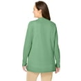 thumbnail image 2 of Woman Within Plus Size Long-Sleeve Pointelle Cardigan, 2 of 3