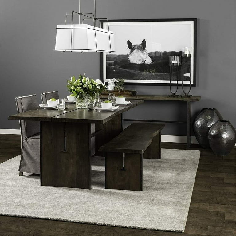 Rectangular Indian Mango Woodbrown Tone Finish W Metal Cladding On The Base Dining Bench Rectangular Indian Mango Woodbrown Tone Finish W Metal Cladding On The Base Dining Bench