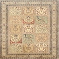 thumbnail image 1 of Ahgly Company Indoor Square Traditional Brown Gold Persian Area Rugs, 4' Square, 1 of 6
