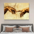 thumbnail image 4 of Creation of Adam Hand of God Religion Canvas Poster Bedroom Decor Sports Landscape Office Room Decor Gift,Frame-style,24x36inch(60x90cm), 4 of 8