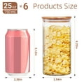thumbnail image 6 of FOUKUS Glass Jar with Bamboo Lid: 6 Pack 25oz Airtight Food Storage Containers, Kitchen and Pantry Organizer for Coffee, Sugar, Flour, Candy, Pasta, Cereal, Tea, Nuts, Cookie, Spice, 6 of 6