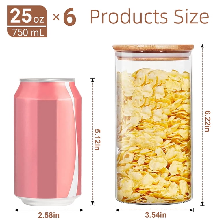 Foukus Glass Jars with Bamboo Lids, 6-Pack 25oz photo 6