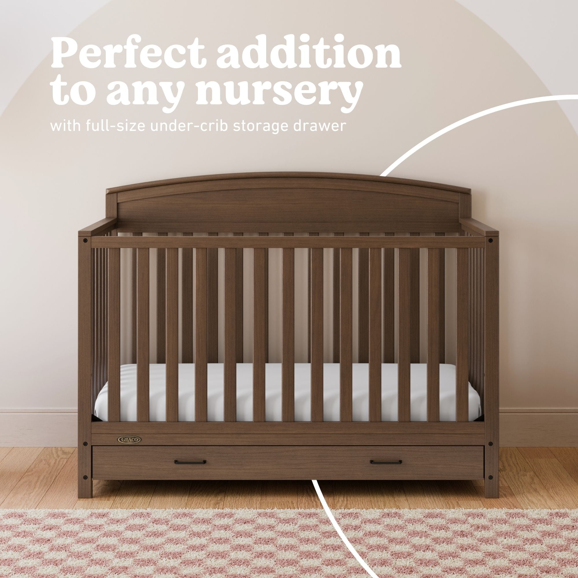 Graco Benton 5-in-1 Convertible Baby Crib with Drawer, Hazelnut
