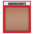 thumbnail image 4 of Aarco Products DCC3630RHIR 1-Door Illuminated Bulletin Board with Header - Red, 4 of 4