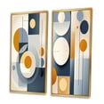 thumbnail image 3 of Designart "Yellow Blue Circulars Graphic Geometry III" Modern Midcentury Framed Wall Art Set Of 2 - Mid-Century Blue Framed Wall Art Set Of 2, 3 of 6