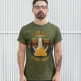 thumbnail image 3 of Tee Hunt Llamaste 6 Feet Away T-Shirt Meditating Social Distancing Llama Men's Tee, Military Green, Large, 3 of 5