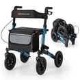 thumbnail image 1 of Goplus Walker for Seniors Folding Rollator Walker with 9" Pneumatic Tires for All Terrain Blue, 1 of 10