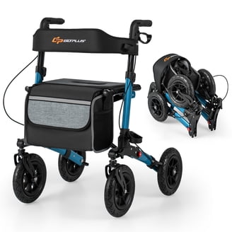 Hugo Elite Rollator Rolling Walker with Seat and Backrest, Blue