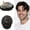 #1B05 1B# OFF BLACK WITH 5% SYNTHETIC GREY, variant on System for Men Fine Mono Mens Toupee Human Hair Piece Thin Skin Toupee for Men Natural Mens Hairpieces 5"X7" #1820 18# MEDIUM BLONDE WITH 20% SYNTHETIC GREY