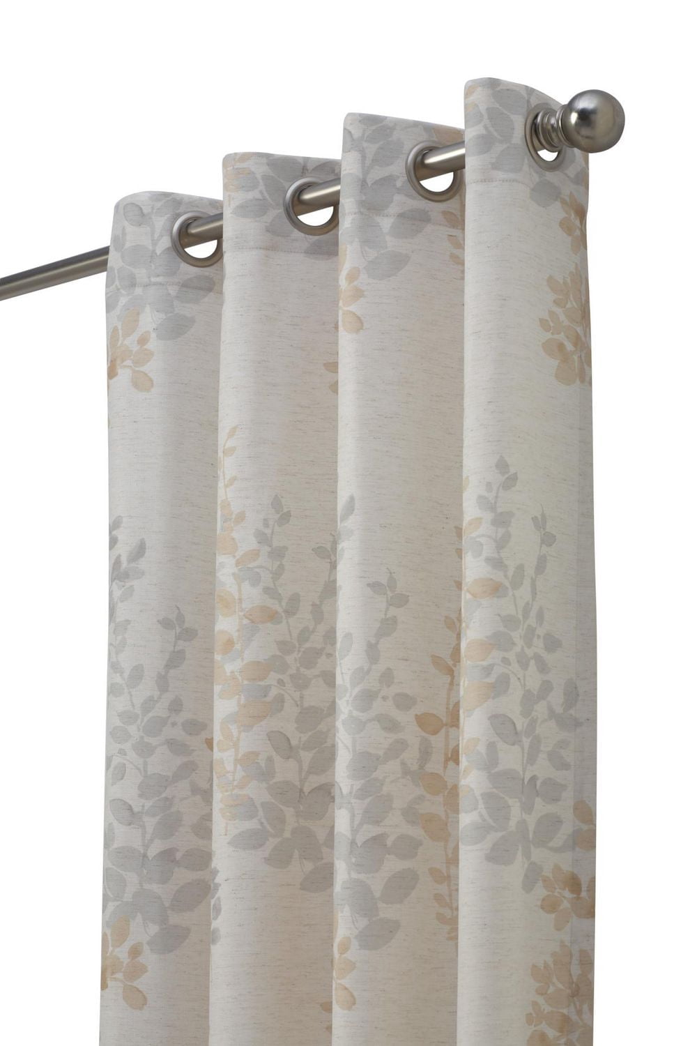 Loft Living Leszno, filtrant la lumière panneau de rideau à œillets jacquard à motif feuilles 50" x 84", ivoire