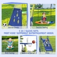 thumbnail image 4 of SENCHO GINSYTALIOR Swing Set With Climbing Ladder, Climbing Net, Trapeze bar, Hammock Swing, Belt Swing, Basketball hoop for Backyard, 4 of 7