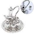 thumbnail image 1 of UPGRATOR 1Pcs Mini Disc Tea Set Model in Silver Alloy for Dollhouse Food Set and Decor, 1 of 8