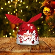 Jiaroswwei 10Pcs Knoting Design Christmas Candy Bag Reusable Plastic New Year Storage Gift Pouch for Gifts